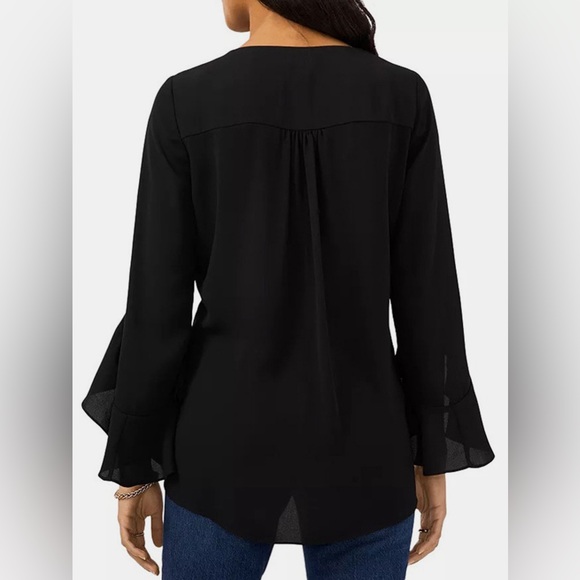 V-Neck Flounce Sleeve Blouse - Picture 2 of 4